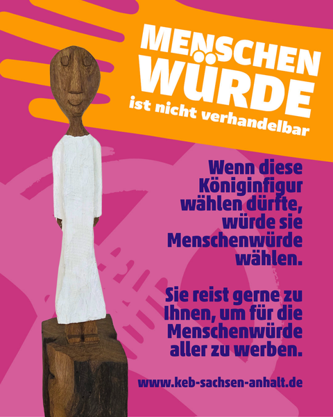 Grafik der Königinfigur im Layout der Initiative "Bewusst wählen"