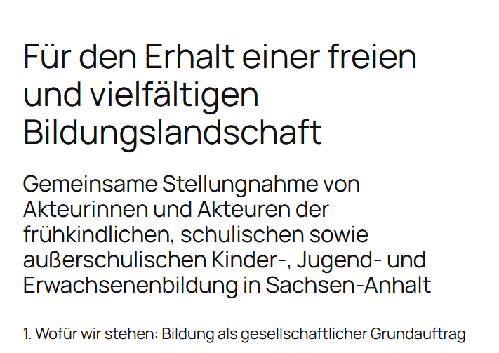 Screenshot der Webseite der Gemeinsamen Stellungnahme